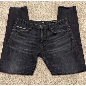 HUGO BOSS Men's Candiani Italian Denim Stretch Jeans Black Size 36x32